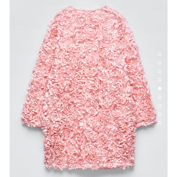 Zara Floral Textured Knit Coat - Picture 3 of 11